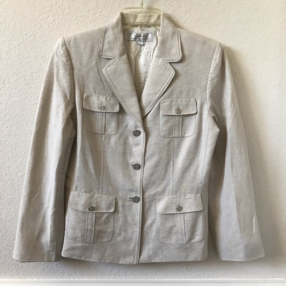 Tahari Jackets & Blazers - Tahari ASL Linen Rayon Vintage Safari Jacket